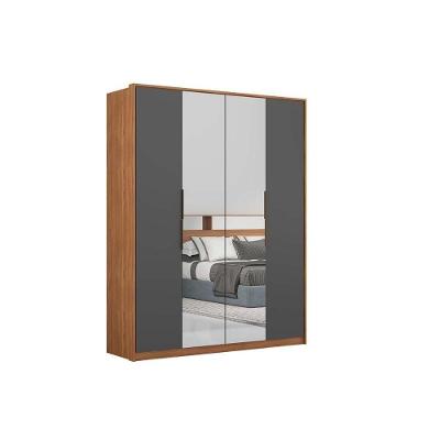 Guarda Roupa Solteiro Attore Amêndola Touch 4 Portas Bater 3 Gavetas Amêndola Touch