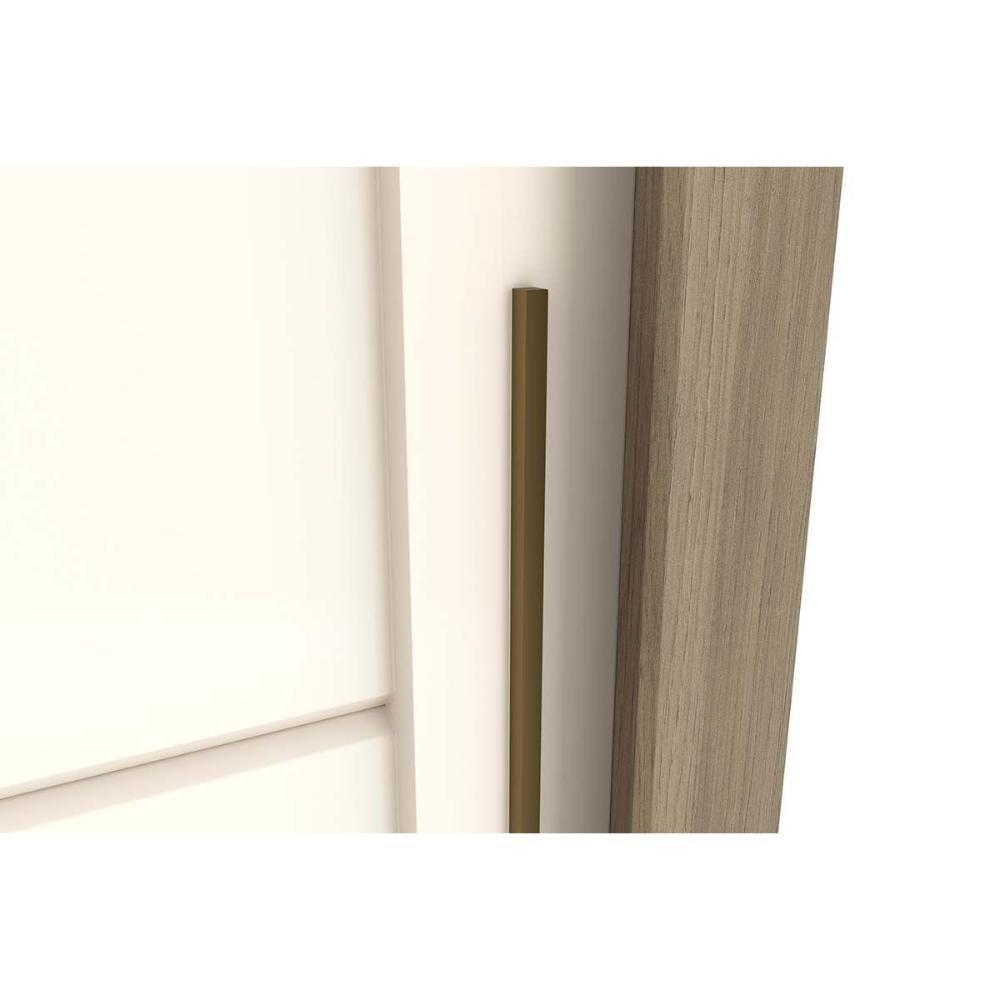 Guarda Roupa Casal 2 Portas de Correr e 4 Gavetas Palace Rústico/Off White - Henn - 2