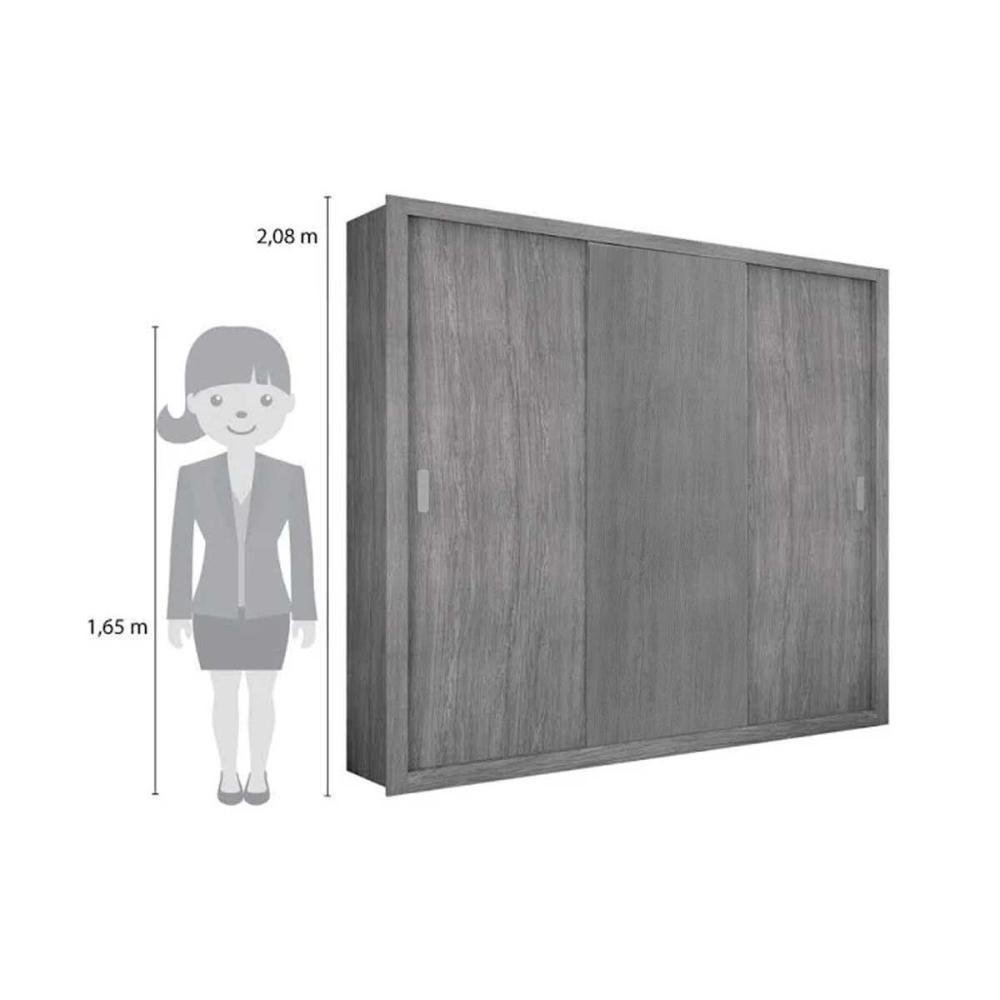 Guarda Roupa Casal 3 Portas de Correr e 4 Gavetas Veneza Branco - Rufato - 3