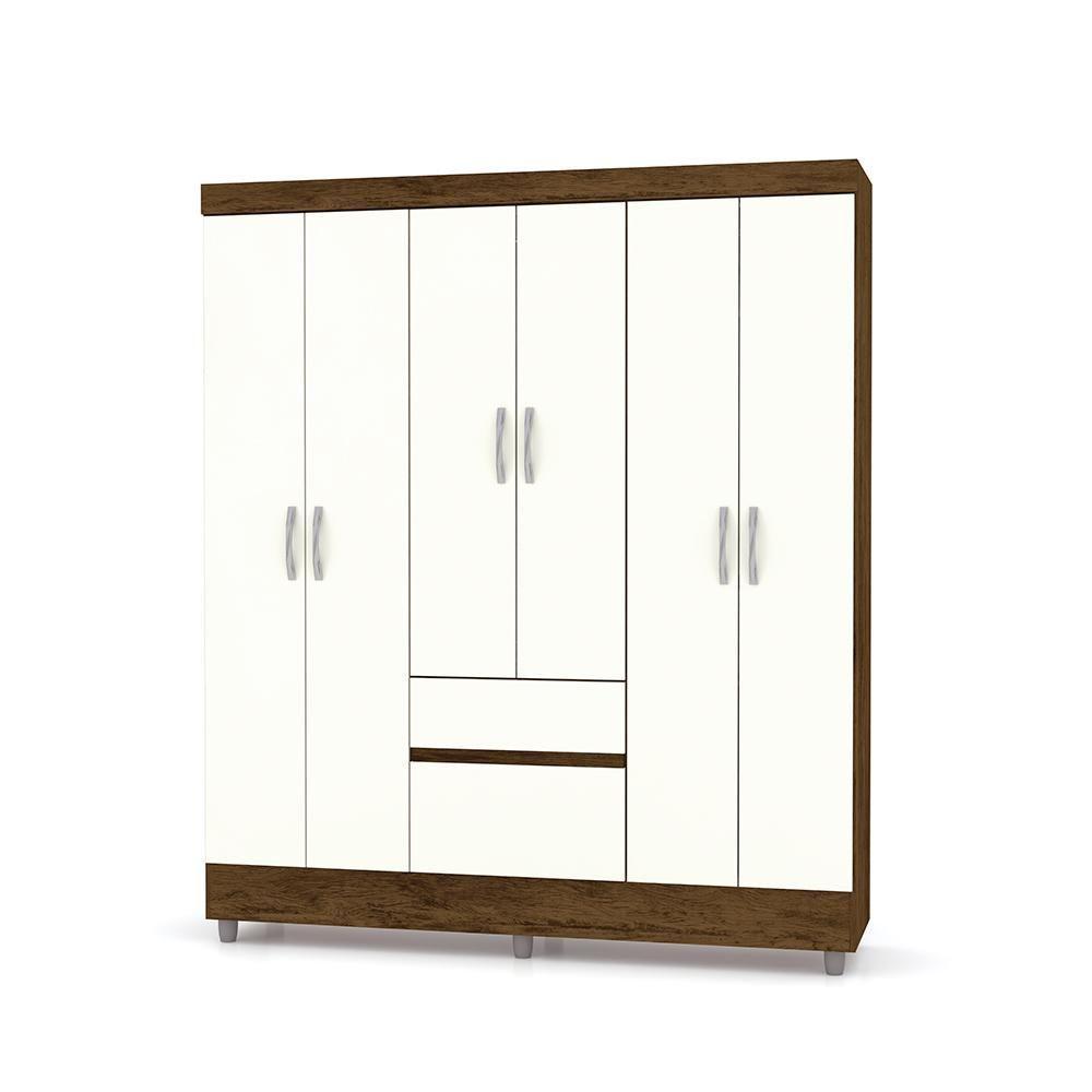 Roupeiro 6 Portas Miura Imbuia Champanhe - 2