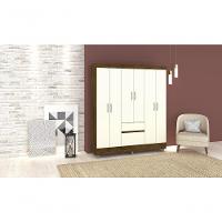 Roupeiro 6 Portas Miura Imbuia Champanhe - 5