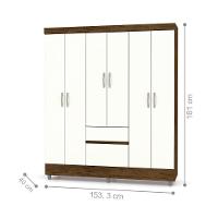 Roupeiro 6 Portas Miura Imbuia Champanhe - 9