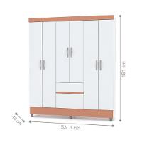 Roupeiro 6 Portas Miura Branco Camarim - 3