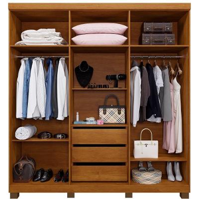 Guarda Roupa Casal Milão 6 Portas de Bater 3 Gavetas Cinamomo-Off White MDP