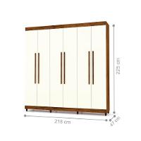 Roupeiro 6 Portas Bentley Imbuia Champanhe - 5