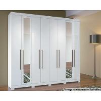 Guarda Roupa 8 Portas  e 4 Gavetas c/ Espelho e Pés Master Vip 8.4 Branco - Santos Andirá - 1