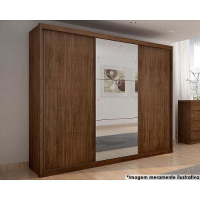 Guarda Roupa Casal Paradizzo Gold 3 Portas de Correr 6 Gavetas Canela MDF