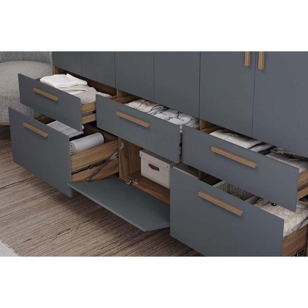 Guarda Roupa Casal 6 Portas e 5 Gavetas c/ Espelho Porto Branco - Panan - 3