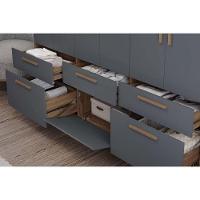 Guarda Roupa Casal 6 Portas e 5 Gavetas c/ Espelho Porto Branco - Panan - 2