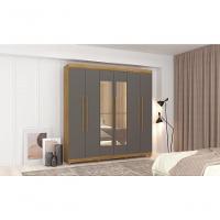 Roupeiro 6 Portas Com Espelho Bentley Nature Alasca - 5