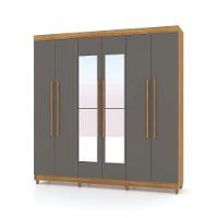 Roupeiro 6 Portas Com Espelho Bentley Nature Alasca - 9