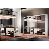 Guarda Roupa Casal 3 Portas de Correr e 4 Gavetas c/ Espelho Veneza Gold Branco - Rufato - 7