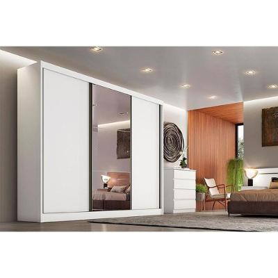 Guarda Roupa Casal Natus 3 Portas de Correr 6 Gavetas Branco MDF Móveis Novo Horizonte