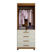 Roupeiro Conjugado 2 Portas 4 Gavetas New Maia Benetil Cinamomo/Off White. - 2