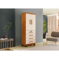 Roupeiro Conjugado 2 Portas 4 Gavetas New Maia Benetil Cinamomo/Off White. - 4