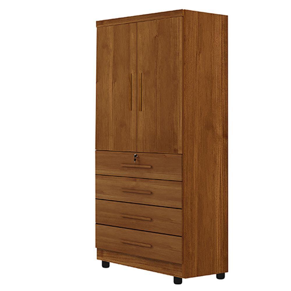 Roupeiro Conjugado 2 Portas 4 Gavetas New Maia Benetil Cinamomo. - 1