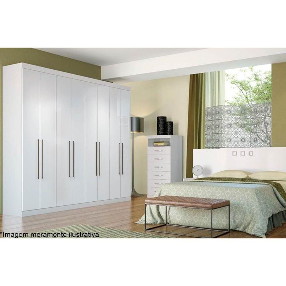 Guarda Roupa Casal 8 Portas e 4 Gavetas Master Vip 8.4 Branco - Santos Andirá - 7