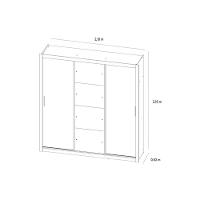 Guarda Roupa Casal 3 Portas de Correr e 2 Gavetas c/ Espelho e Pés Residence Branco - Demóbile - 9