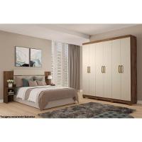 Guarda Roupa 6 Portas  e 2 Gavetas c/ Espelho Interno Milena Branco - Panan - 2