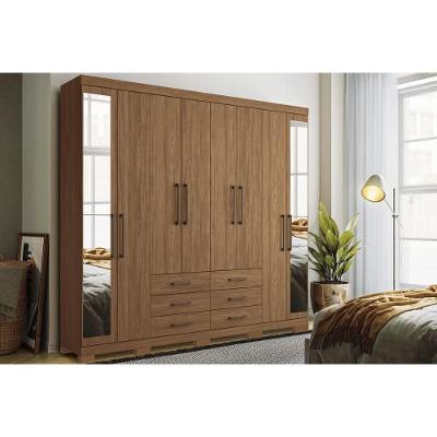Guarda Roupa Casal Master 8.6 8 Portas de Bater 6 Gavetas Blush Jatoba Santos Andirá