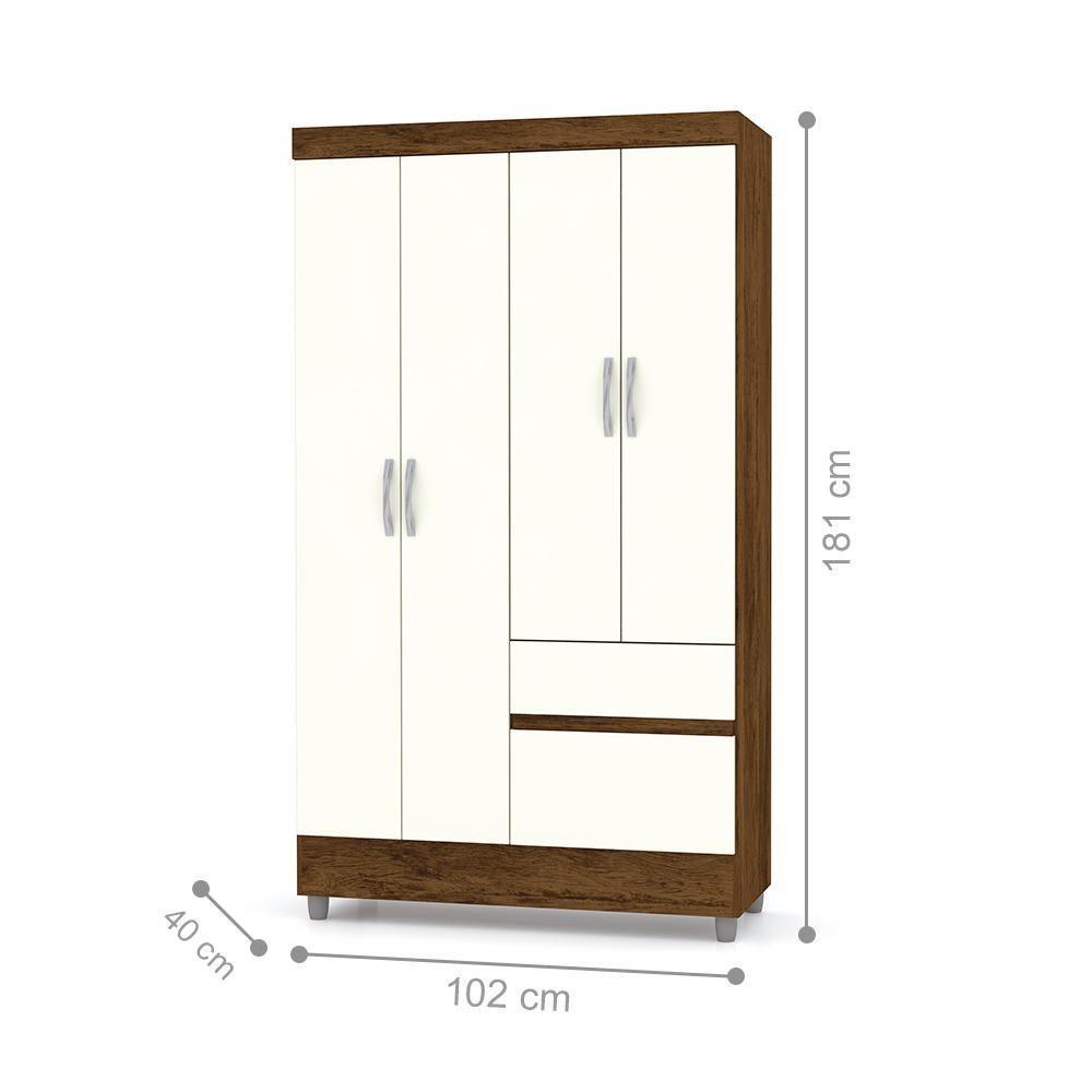 Roupeiro 4 Portas Venga Imbuia Rústico - 2