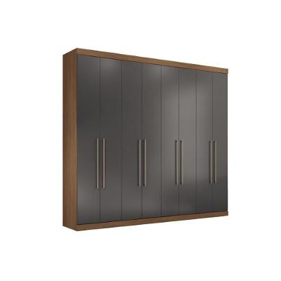 Guarda Roupa Casal Master Vip 8.4 8 Portas de Bater 4 Gavetas Branco Santos Andirá