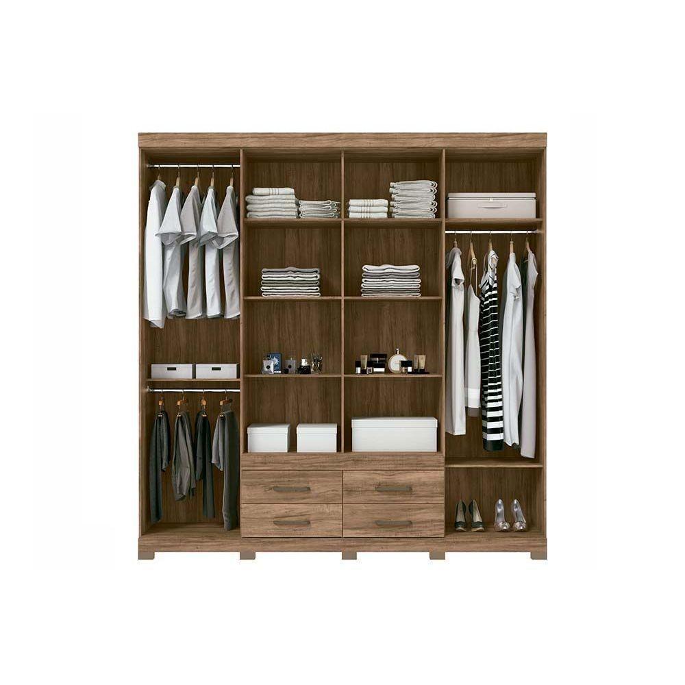 Guarda Roupa 8 Portas  e 4 Gavetas c/ Pés Nápoles  Branco - Santos Andirá - 3