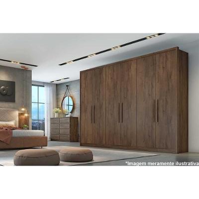 Guarda Roupa Casal Robust Plus 6 Portas Bater 6 Gavetas Bran MDF Móveis Novo Horizonte