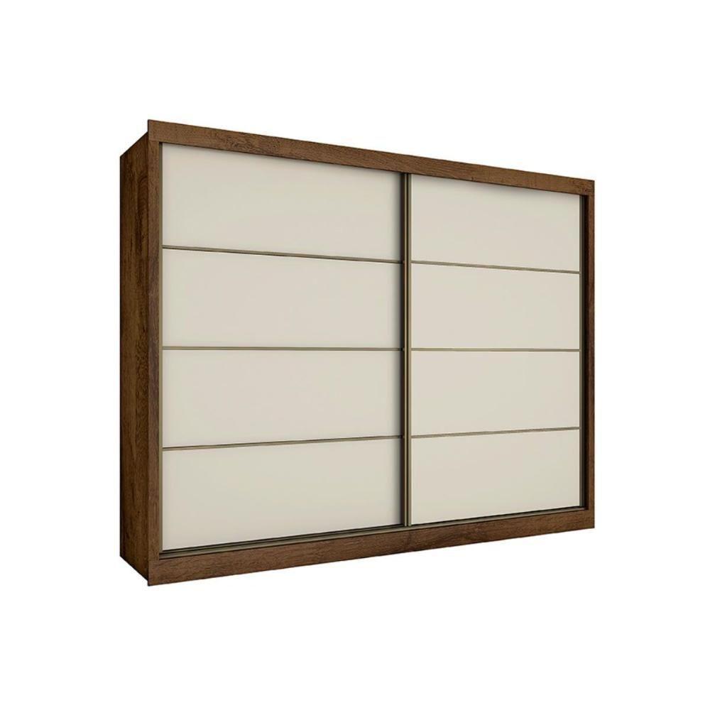 Guarda Roupa Casal 2 Portas de Correr e 6 Gavetas Sevilha Braúna/Off White - Europa - 1