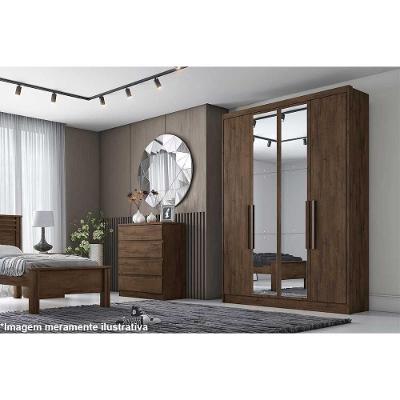 Guarda Roupa Casal Solteiro Moderni 4 Portas Bater 3 Gavetas Branco