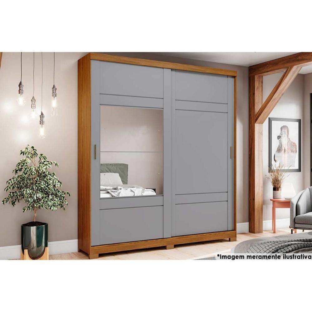 Guarda Roupa Casal 2 Portas de Correr e 3 Gavetas Verg Nature/Off White - Henn - 1