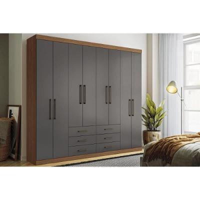 Guarda Roupa Casal 8 Portas e 6 Gavetas Master 8.6 Jatoba/Grafitte - Santos Andirá