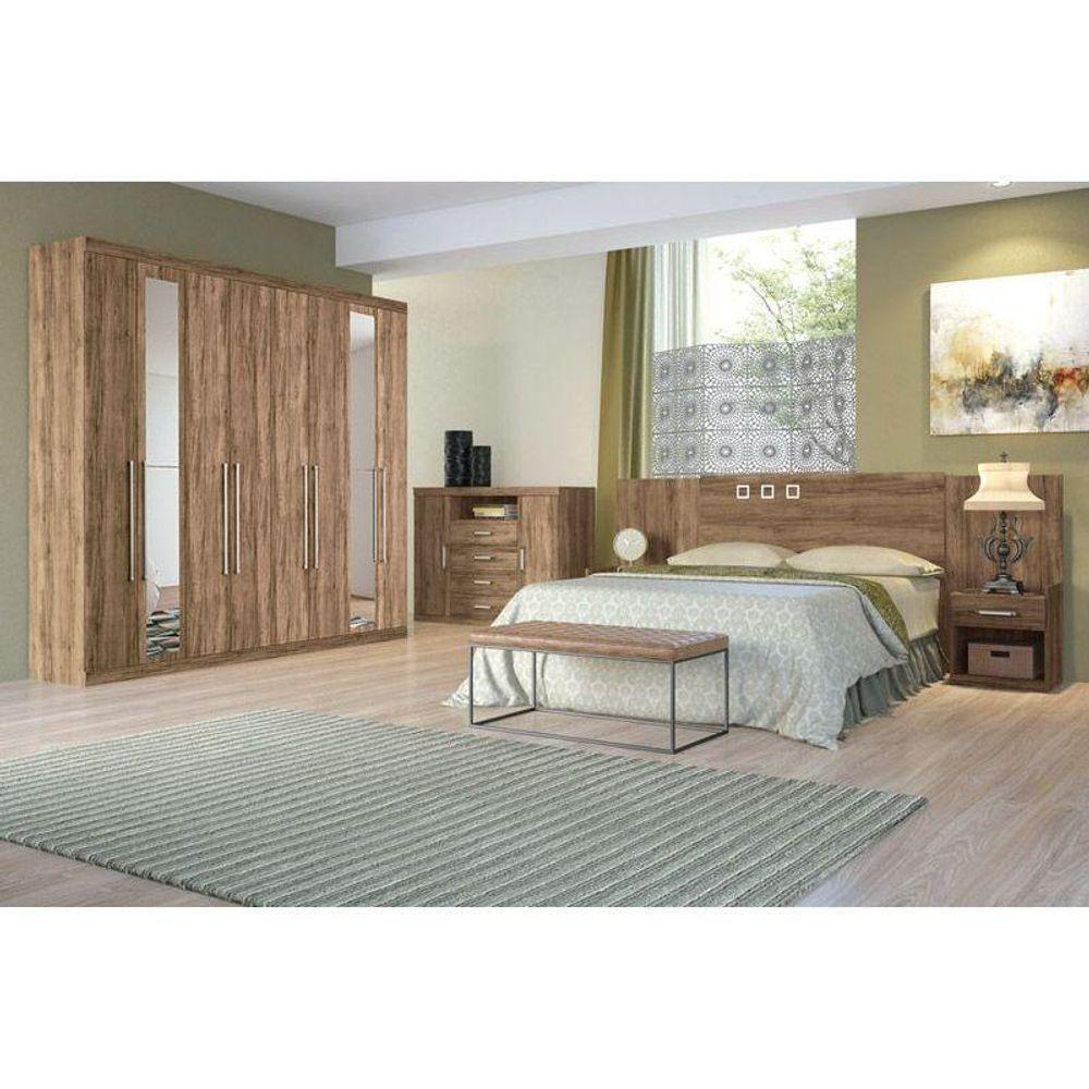 Guarda Roupa Casal 8 Portas e 4 Gavetas c/ Espelho e Pés Master Vip 8.4 Branco - Santos Andirá - 5