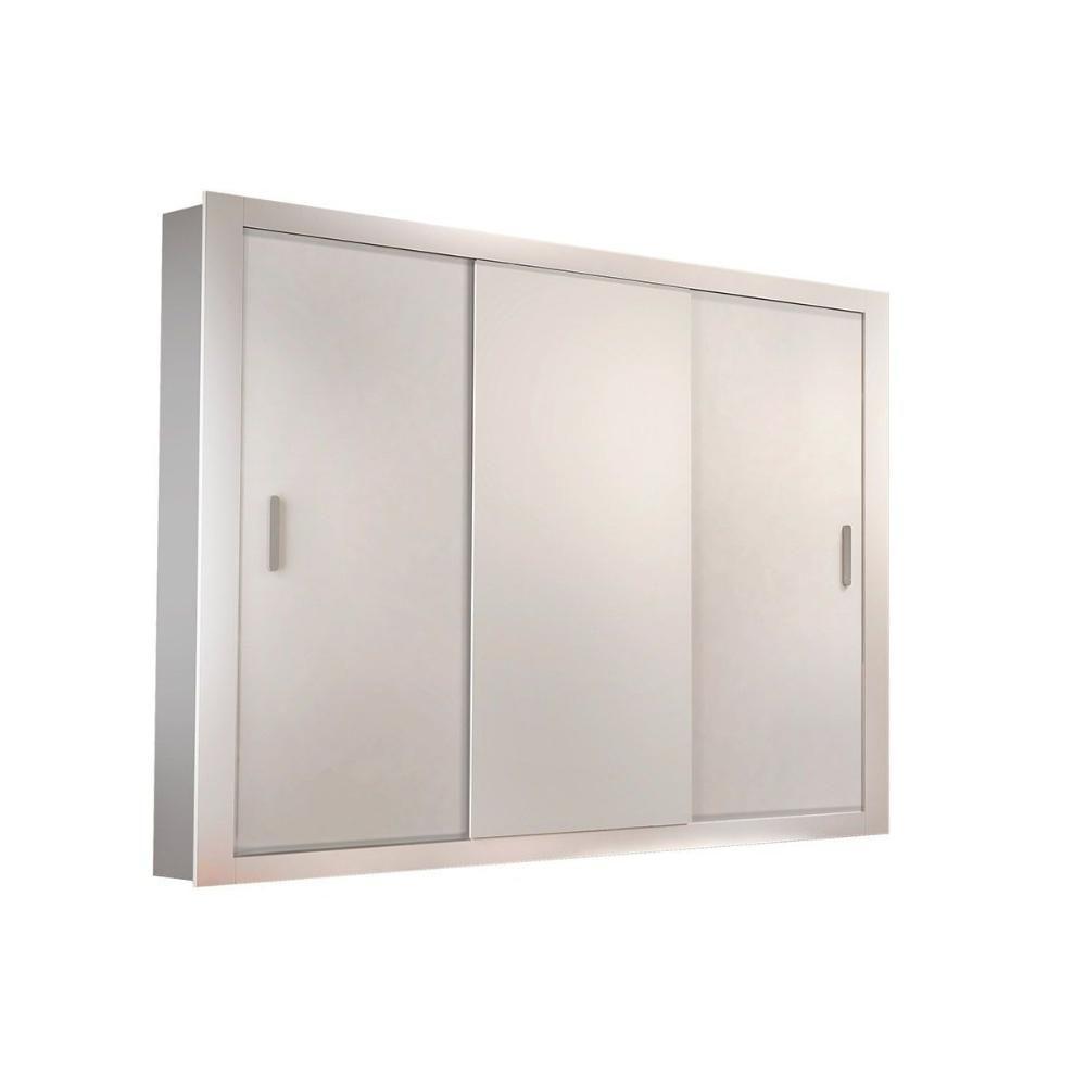 Guarda Roupa Casal 3 Portas de Correr e 4 Gavetas Veneza Branco - Rufato - 1