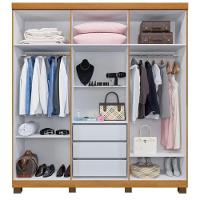 Roupeiro Com Espelho Milão 6 Portas 3 Gavetas Benetil Cor:cinamomo/off - 2