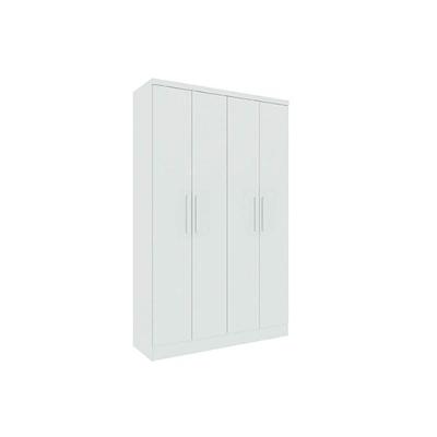 Guarda Roupa Solteiro Amsterdam 4 Portas de Bater 2 Gavetas Branco-Neve Tcil Móveis