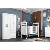 Guarda Roupa Solteiro Oregon c/ 4 Portas e 2 Gavetas Branco/Neve - Tcil Móveis - 2