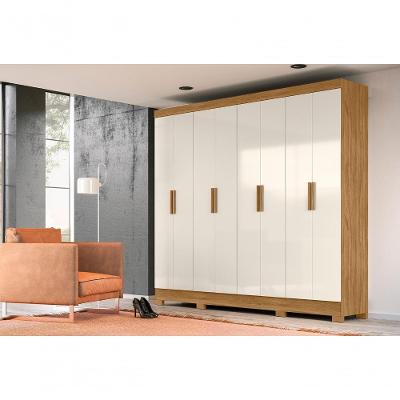 Guarda Roupa Casal Superagui 8 Portas 4 Gavetas Freijó - Off White Moval Móveis