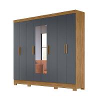 Guarda Roupa 8 Portas Com Espelho Superagui Freijó Cinza - 2