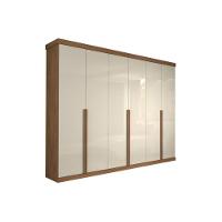 Guarda Roupa Casal 6 Portas E 6 Gavetas Guarapari Avelã/Off White - Panan - 1