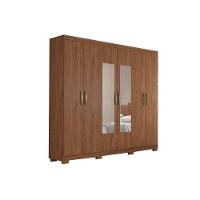 Guarda Roupa Casal 6 Portas E 3 Gavetas C/ Espelho Clara Avelã - Panan - 1