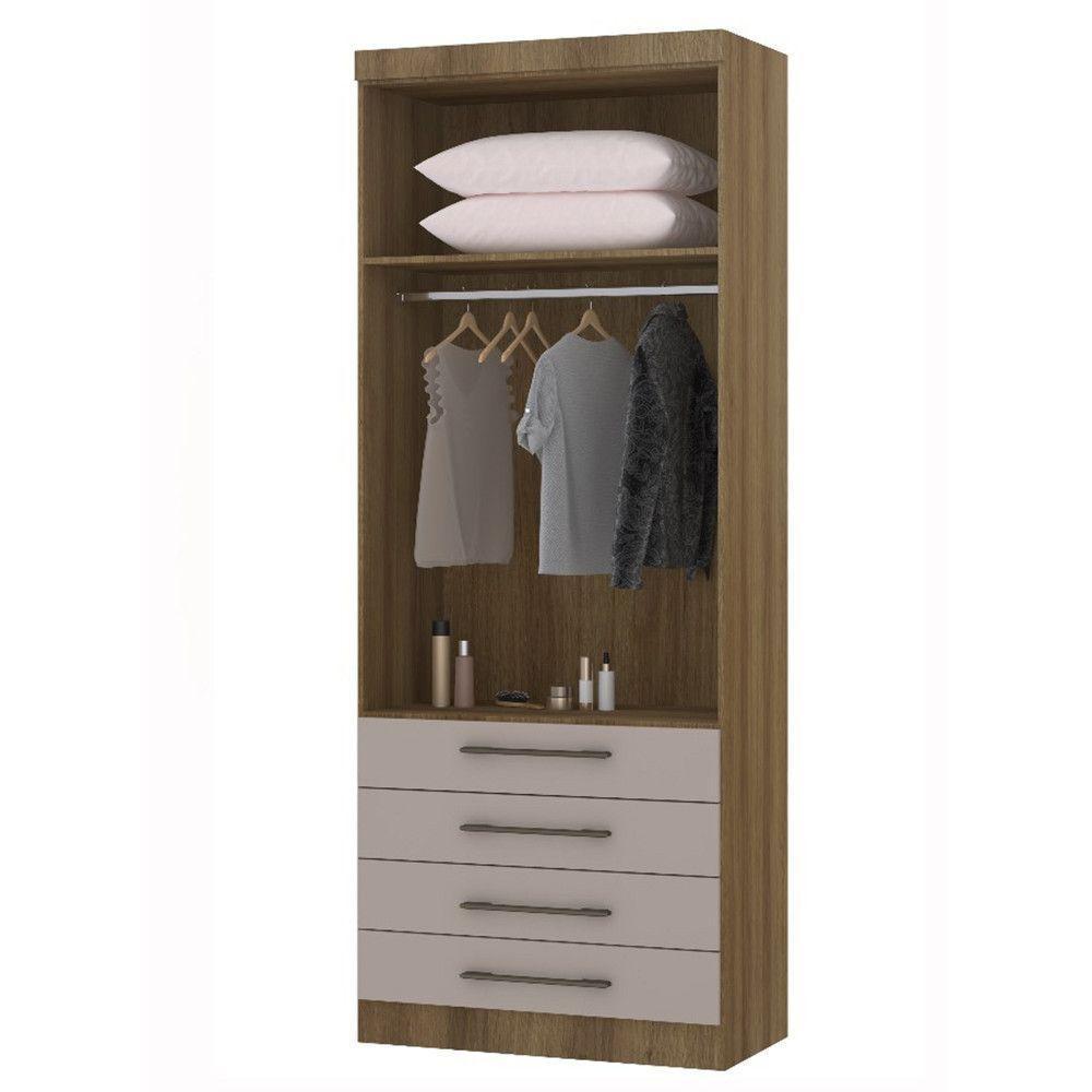 Módulo De Guarda Roupa Eucamoveis Paris 2 Portas 4 Gavetas Avela/cinammon - 4