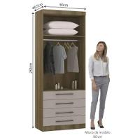 Módulo De Guarda Roupa Eucamoveis Paris 2 Portas 4 Gavetas Avela/cinammon - 3