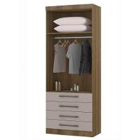 Módulo De Guarda Roupa Eucamoveis Paris 2 Portas 4 Gavetas Avela/cinammon - 4