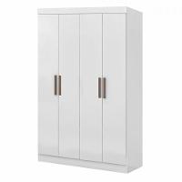 Guarda Roupa De Solteiro Paris 4 Portas Mdf Branco Brilho Maxel Branco Brilho - 2