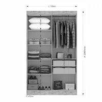 Guarda Roupa De Solteiro Paris 4 Portas Mdf Branco Brilho Maxel Branco Brilho - 3