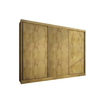 Guarda Roupa Casal Natus Freijo Cumaru 3 Portas de Correr 6 Gavetas Freijo Cumaru MDF
