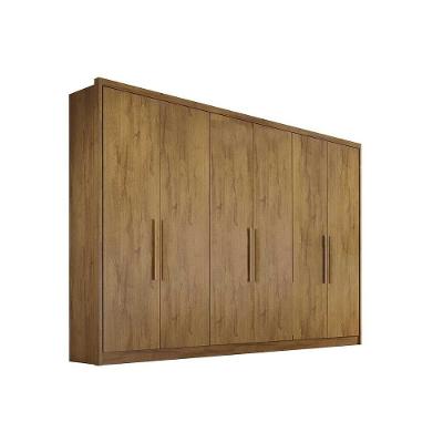 Guarda Roupa Casal Robust Plus 6 Portas de Abrir 8 Gavetas Blush Freijó Cumaru MDF