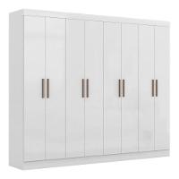 Guarda Roupa Casal Paris 8 Portas Mdp Branco Brilho Maxel Branco - 2