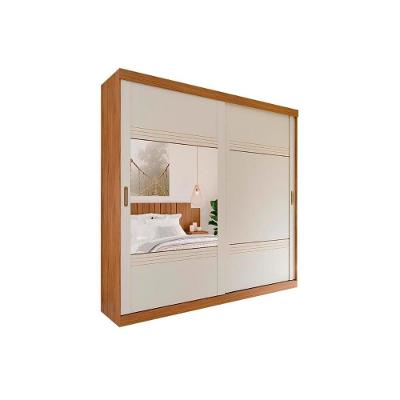 Guarda Roupa Casal Blumenau 2 Portas de Correr 4 Gavetas Avelã-Off White Panan